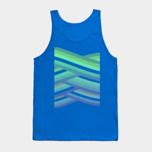 Geometric beach blue waves Tank Top